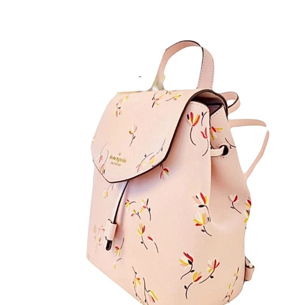 NWOT Kate Spade ♠️ Lizzie Tossed Blooms Floral Medium PINK Backpack - Picture 8 of 11